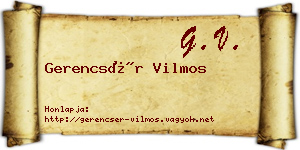 Gerencsér Vilmos névjegykártya